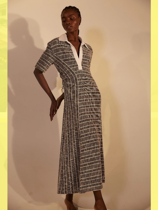Rosie Assoulin Dresses & Skirts - Rosie Assoulin Abstract Striped Midi Polo Shirtdress - Retail $895 - Like new